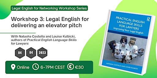 Workshop 3: Legal English for delivering an elevator pitch primary image