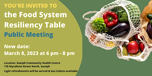 Food System Resiliency Table Public Meeting