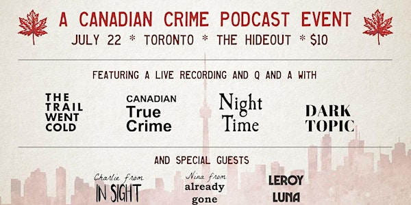 Canadian Crime Podcast Event