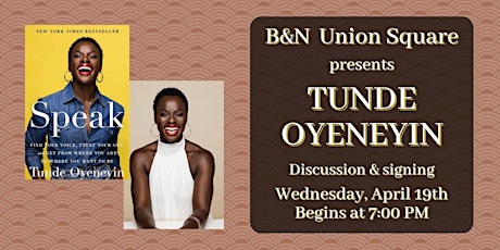 Tunde Oyeneyin discusses SPEAK at Barnes & Noble Union Square