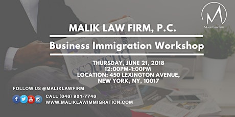Business Immigration Workshop - June 21, 2018 primary image