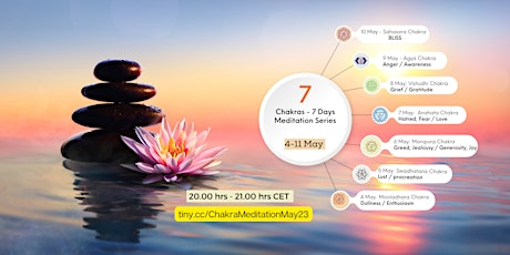 Primaire afbeelding van 7 Days - 7 Chakras Meditation Series:  May 4 - May 11