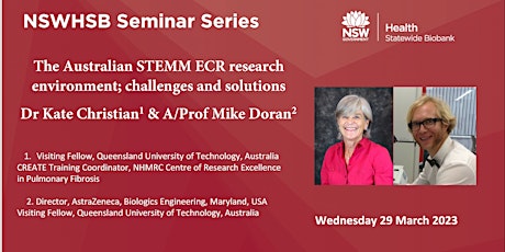 Statewide Biobank Seminar Series - Dr Kate Christian & A/Prof Mike Doran primary image