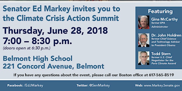 U.S. Senator Ed Markey's Climate Crisis Action Summit