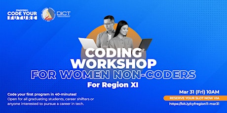 CYF: 40 Mins Coding Workshop for Women Non-Coders in Region 11 primary image