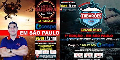Imagem principal do evento SÃO PAULO-SP | COMBO 2 EM 1  -  ESTRATÉGIA CESPE E OS NOVOS TUBARÕES 
