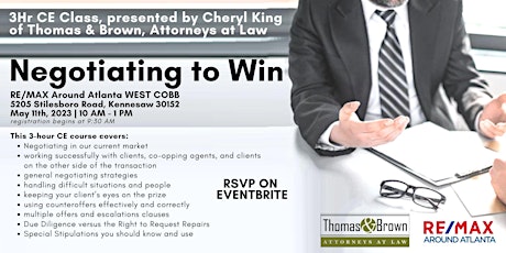 Negotiating to Win presented by Thomas & Brown | 3-Hr CE Class