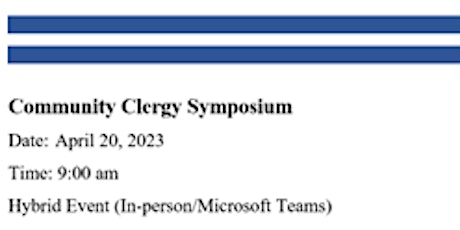 Community Clergy Symposium