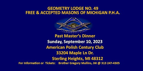 Geometry Lodge No. 49 Past Master's Dinner