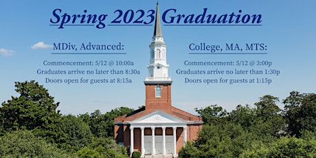 Spring 2023 Commencement Ceremony: Advanced and MDiv