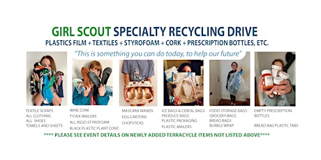 Girl Scout Expanded Specialty RECYCLING DRIVE - Spring 2023