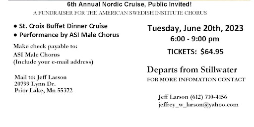 ASI Male Chorus Nordic Boat Cruise
