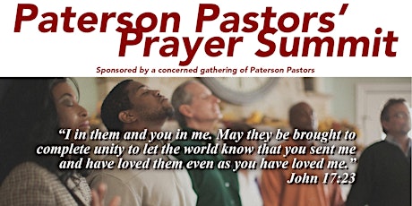 Paterson Pastors' Prayer Summit - Fall 2018 primary image