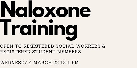 Social Work Week - Naloxone Training