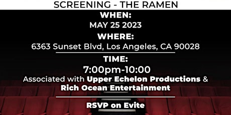 Movie premiere for Action Comedy  Called The Ramen