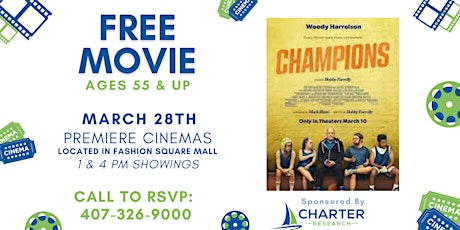 FREE MOVIE: 55 & Up - "Champions" at Premiere Cinemas