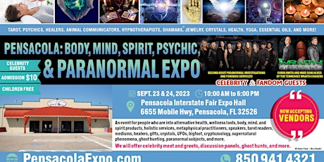 Vendor Registration~ Pensacola: Body, Mind, Spirit, Psychic, and Paranormal