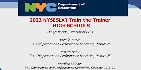2023 NYSESLAT Train the Trainer- High School