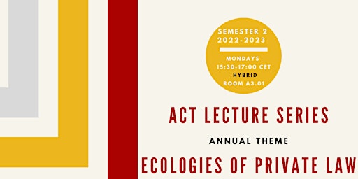 Ecologies of Private Law Lecture Series with Margaret Davies (Flinders Uni)