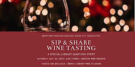 Sip and Share Library Wine Tasting