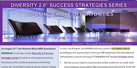 Diversity 2.0 - Success Strategies Series (Listening Circle Opportunity # 1, June 27th)  primary image