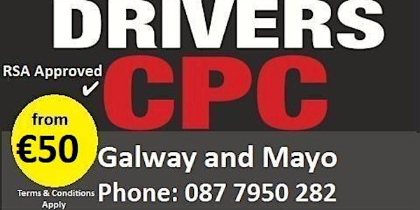 Driver CPC Galway and Mayo Courses €55.00 Full Fee Payment Per Person