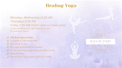 Healing Yoga - a combination of breath, meditation, yoga and energy healing