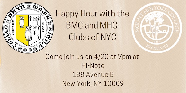 SAVE THE DATE: Happy Hour with  BMC of NY and Mt. Holyoke Club of NY