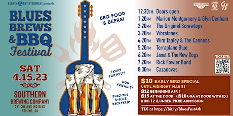 Athens Blues, Brews & BBQ Festival @ Southern Brewing Company!