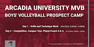 Arcadia University Boys' Volleyball Prospect Camp primary image