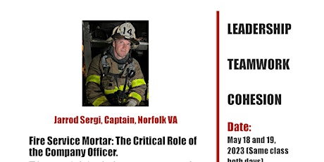 Fire Service Mortar: The Critical Role of the Company Officer- THURSDAY primary image