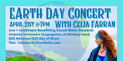 LiveStream Earth Day Benefit Concert Celia Farran Live from Whidbey Island primary image