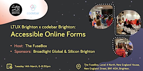 LTUX Brighton x codebar Brighton: Accessible Online Forms  primärbild