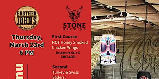 Beer Tasting dinner featuring Stone Brewing Co.