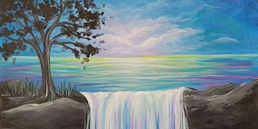 Waterfall at Night - Paint and Sip by Classpop!™ primary image