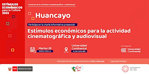 Huancayo|U. Continental: Charla presencial sobre Estímulos Económicos  2023