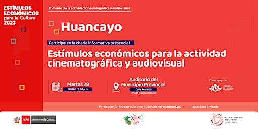 Huancayo|Auditorio MPH: Charla presencial sobre Estímulos Económicos  2023