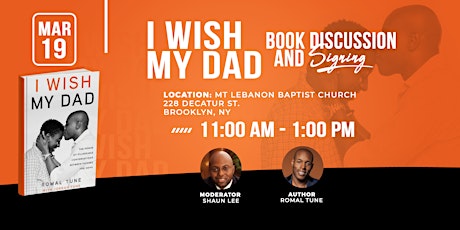 I Wish My Dad - Book Discussion and Signing @ Mt. Lebanon Baptist Church primary image