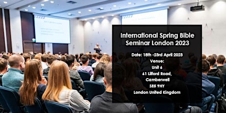 Imagen principal de International Spring Bible  Seminar London 2023