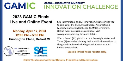 15th GLOBAL AUTOMOTIVE & MOBILITY INNOVATION CHALLENGE - FINALS - Online