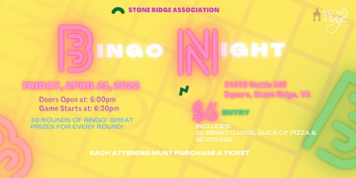 Stone Ridge Bingo Night - April