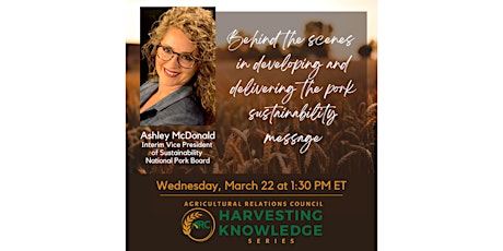 ARC Harvesting Knowledge Series: Developing The Pork Sustainability Message primary image