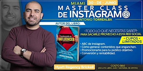 Imagen principal de Miami, FL. MasterClass de Instagram con Antonio Torrealba