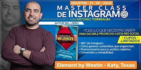Imagen principal de New York, NY MasterClass de Instagram con Antonio Torrealba