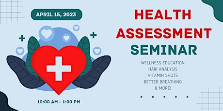 Health Assessment Event - Hair Analysis, Vitamin Shots & More!