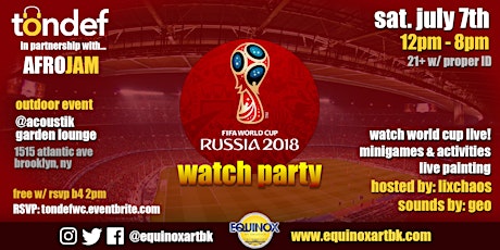Töndef & AfroJam World Cup Watch Party primary image
