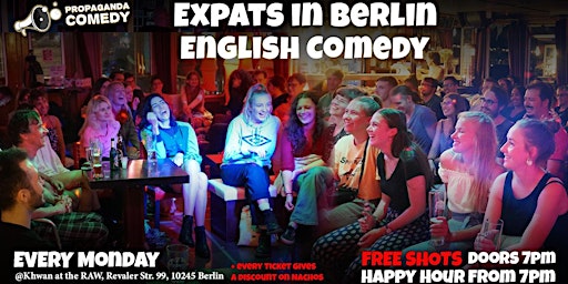 EXPATS in BERLIN @Khwan - English Comedy (+FREE Shots + discount on Nachos) primary image