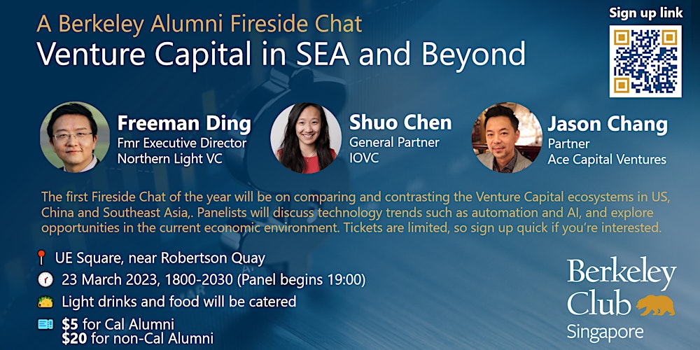 Blinke visdom campingvogn BCoS Alumni Fireside Chat] Venture Capital in SEA and Beyond Tickets, Thu,  Mar 23, 2023 at 6:00 PM | Eventbrite