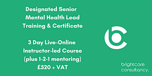 Designated Senior Mental Health Lead Training & Certificate 3 Day Course  primärbild