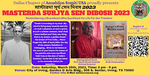 Master Surjya Sen Dibosh 2023 Dallas